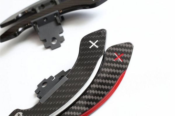 3DDesign Carbon Schaltwippen für BMW FXX Non-M-Fahrzeuge roter Indikator
